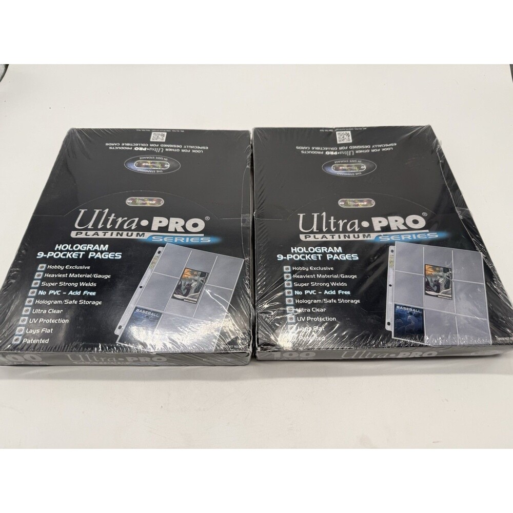 Lot of 2 Ultra Pro 9 Pocket Platinum Series 9 Pocket Trading Card 100 Pages